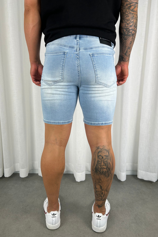 Charlie P Denim Shorts - Light Blue