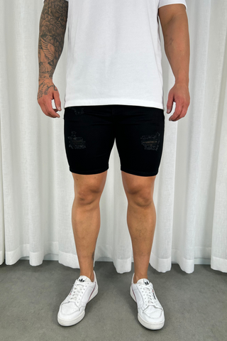 Charlie P Denim Shorts - Black