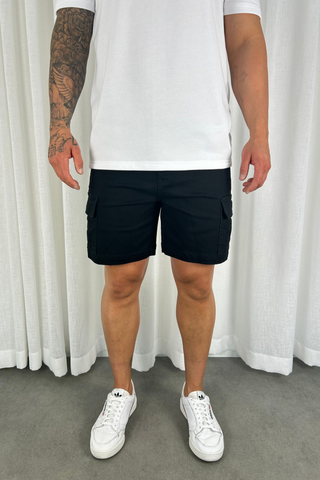 Relaxed Cargo Shorts - Black