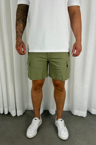 Relaxed Cargo Shorts - Khaki