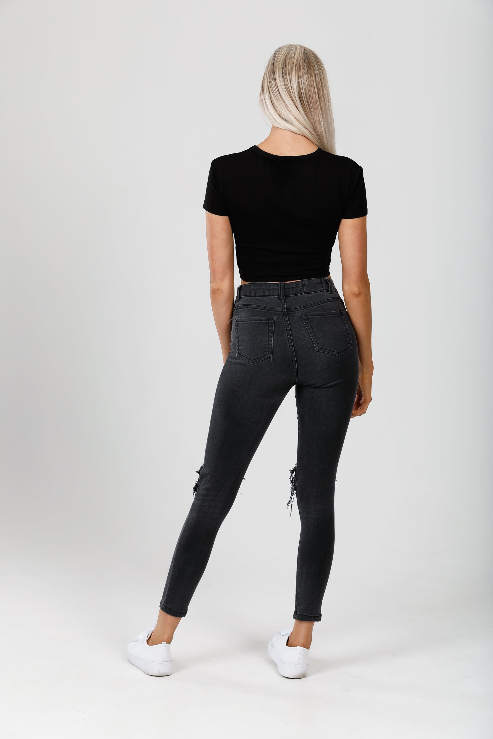 Midnight Black Crop Tee