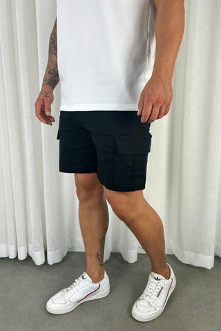 Relaxed Cargo Shorts - Black