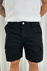 Relaxed Cargo Shorts - Black