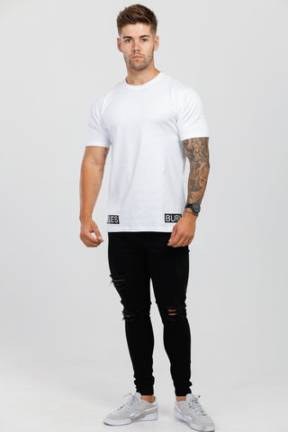 White & Black Crew Neck T-Shirt