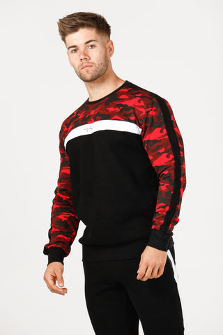 Slim Fit Combat Crew Neck - Red