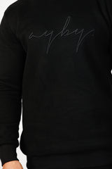 Slim Fit Signature Crew Neck - Black