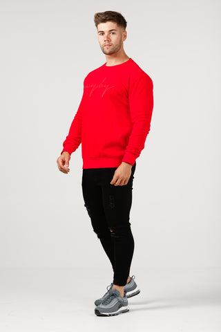 Slim Fit Signature Crew Neck - Red